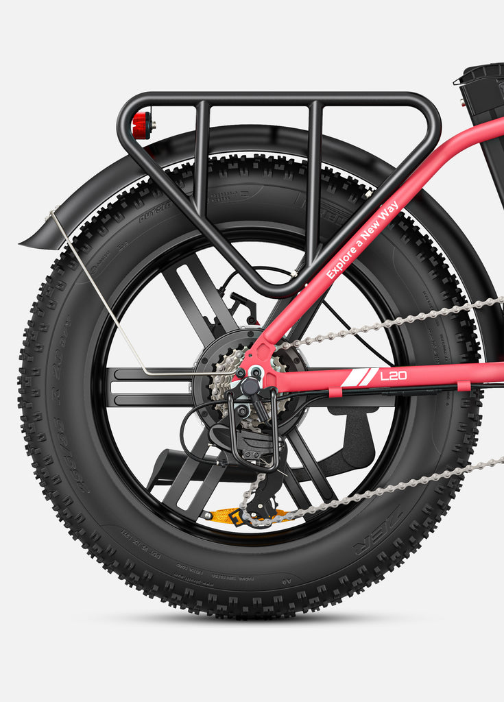 engwe l20 rear rack and fat bike tyres