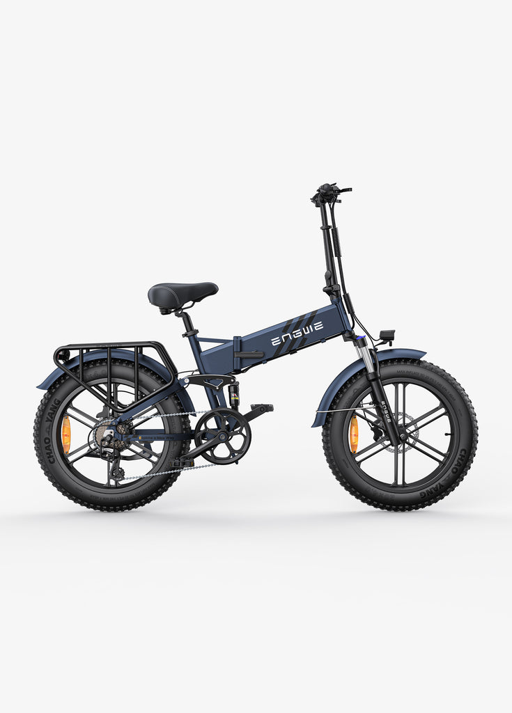 a midnight blue engwe engine pro 2.0 electric folding bike