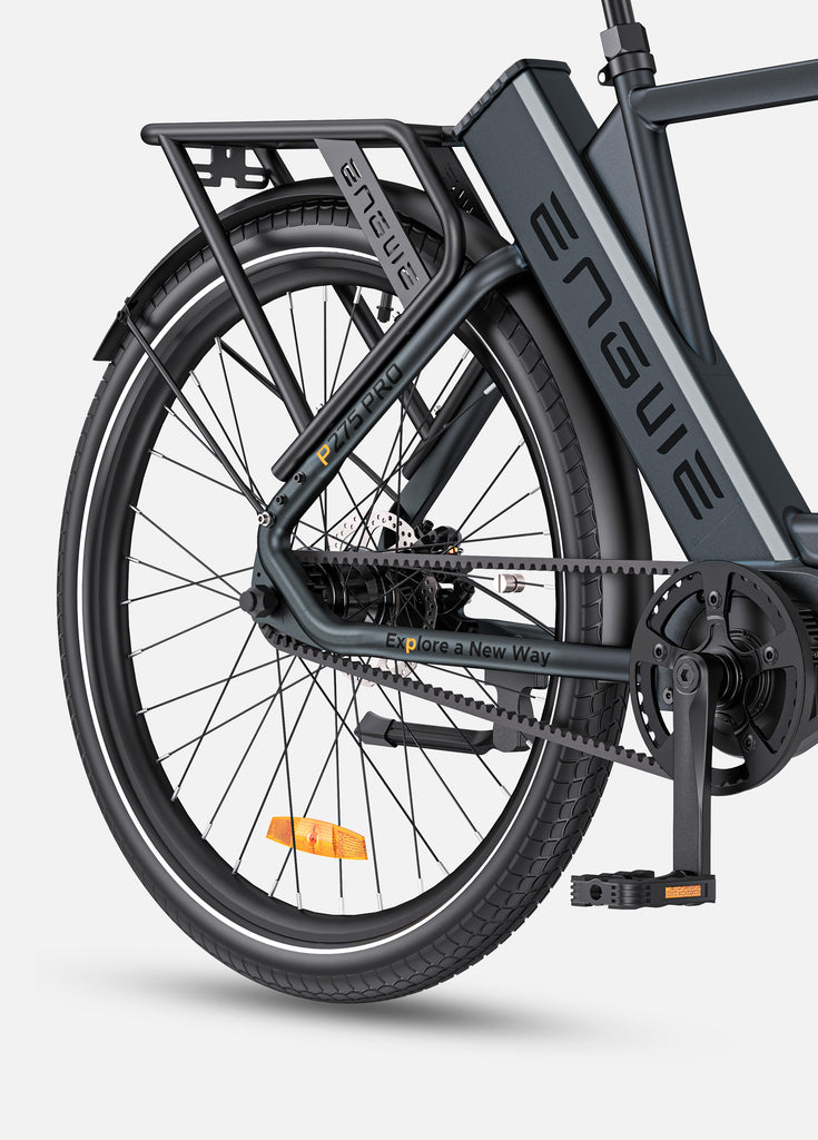 engwe p275 pro urban ebike rear tire and rear rack