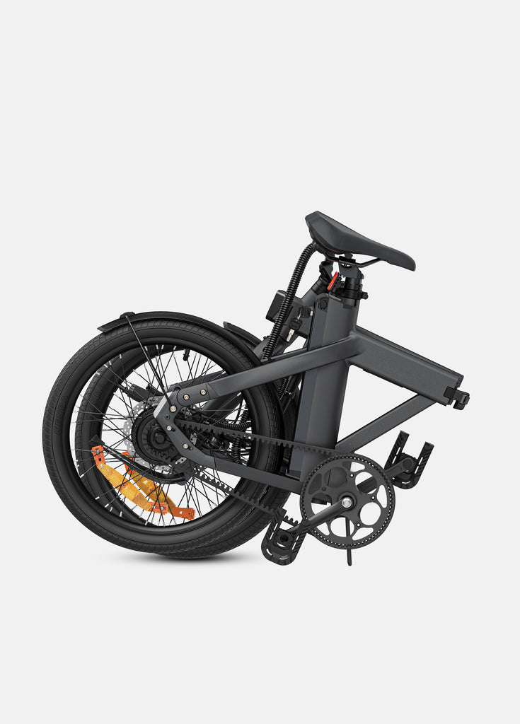 a folded black engwe p20 commute e bike