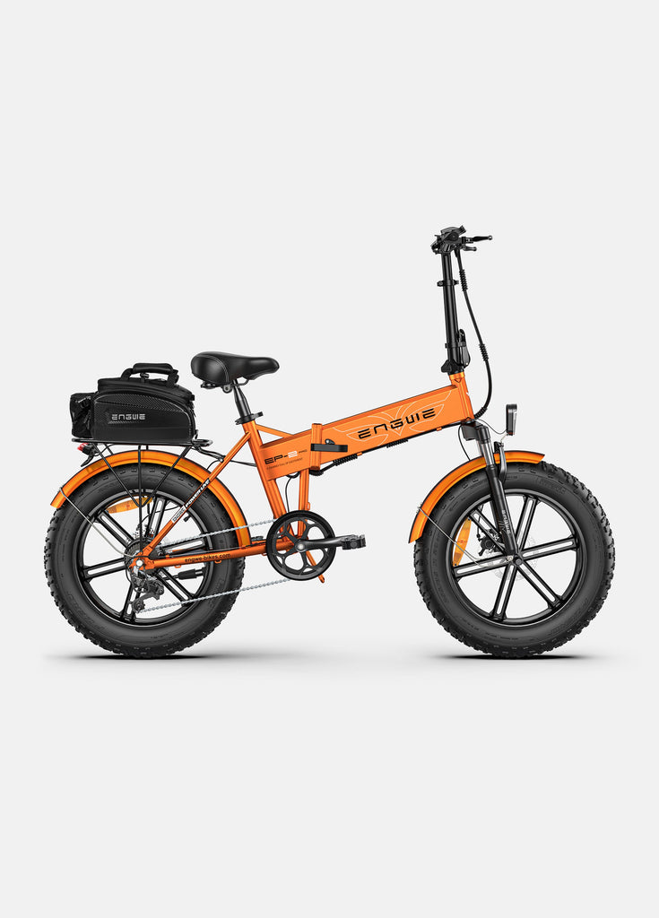 an orange engwe ep-2 pro ebike and an engwe bag