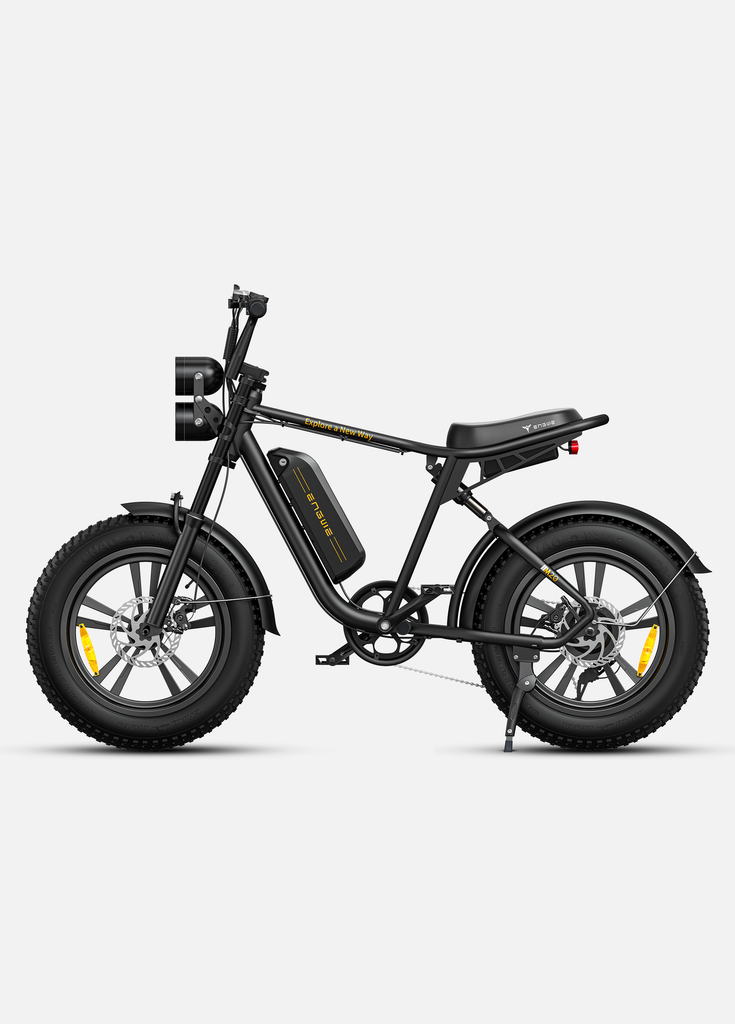 a black engwe m20 fat tire electric bike